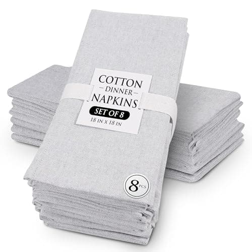 KAF Home Overbrook Chambray Dinner Napkins Set of 8 Gray