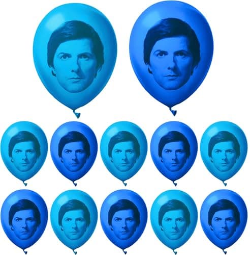 Chillkat Severance Balloons for Birthday Party Decorations, 12 Pack Blue/Light Blue 12" with Mark S. printed, Lumon Industries, Funny Novelty Gift Ideas TV Show Merchandise (12)