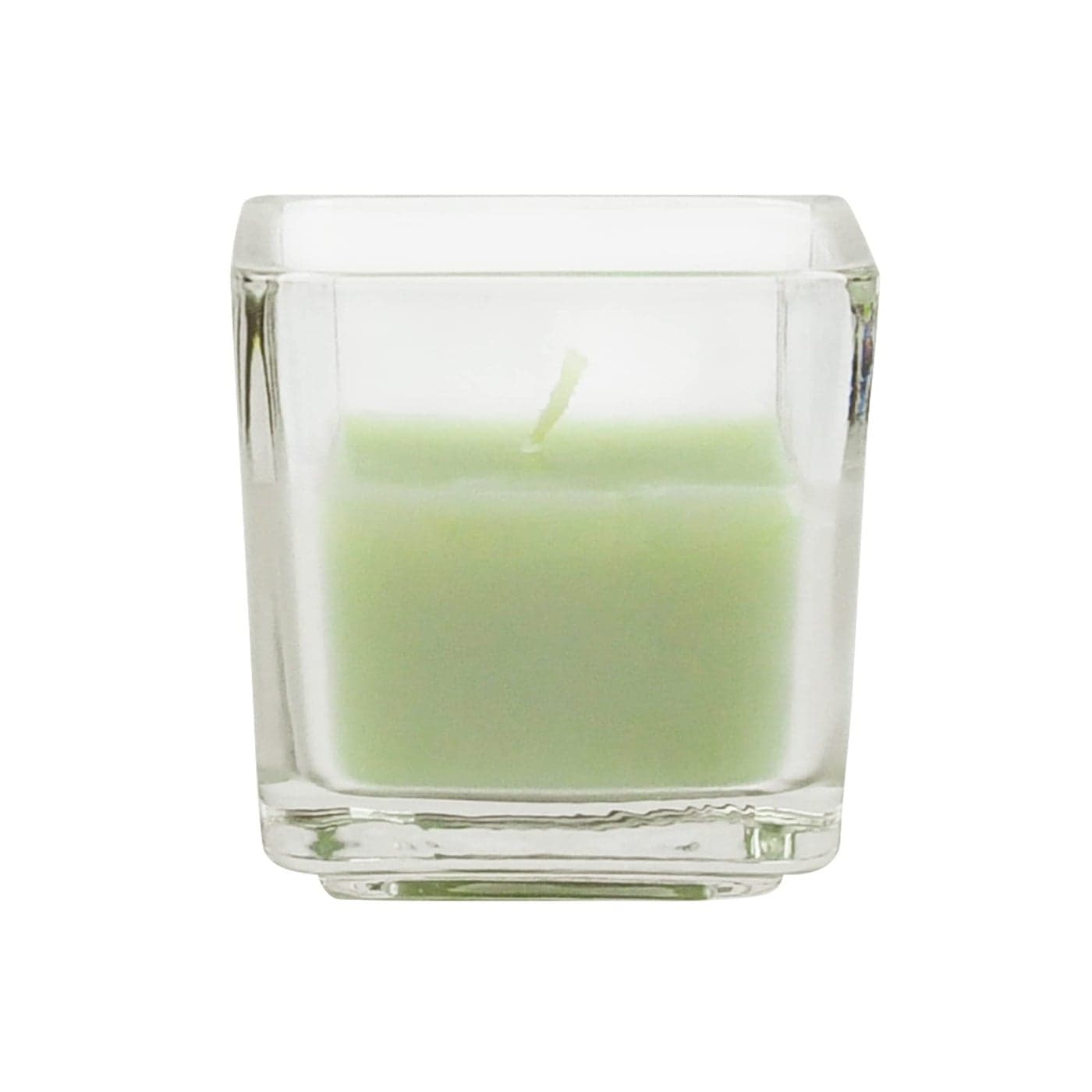 Zest Candle 12Piece Votive Candles Sage Green Square Glass