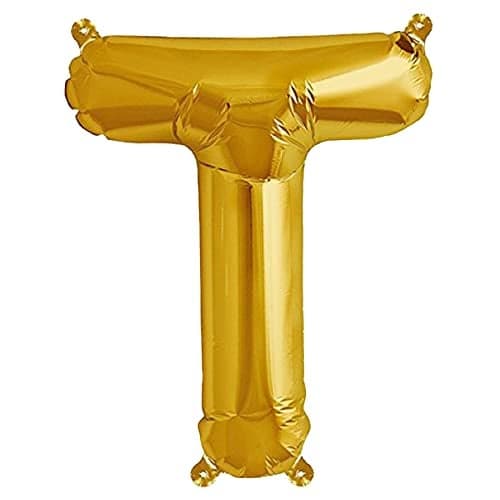 Wanna Party 16" Letter T Golden Balloon Pack Of 1