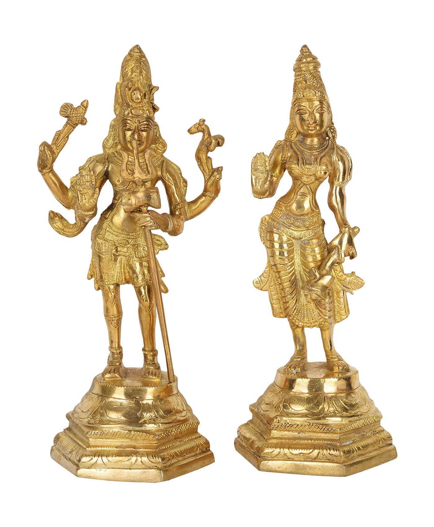 Aone Brass Shiva Parvati Idol Statue Height 11.5 Inch