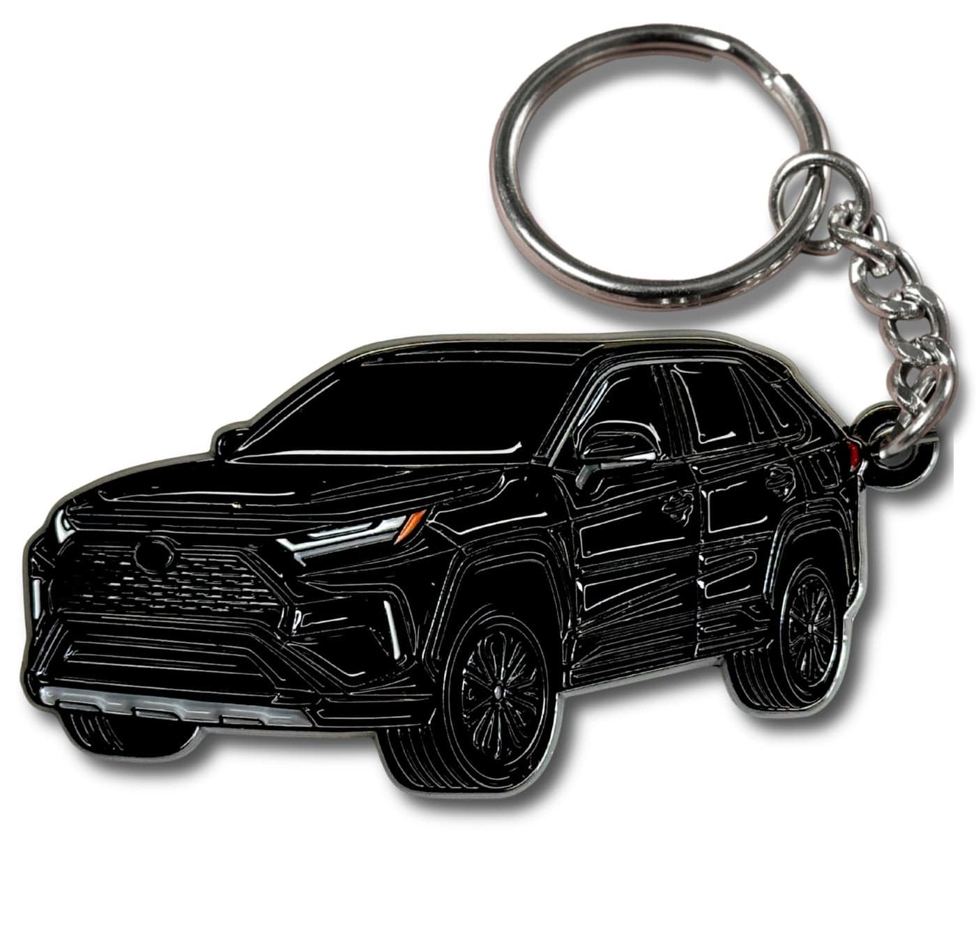 FOUR WHEEL BEAST RAV4 Keychain - RAV 4 2025 Accessories metal key chain key fob cover trd car accessories gifts mods (Black)