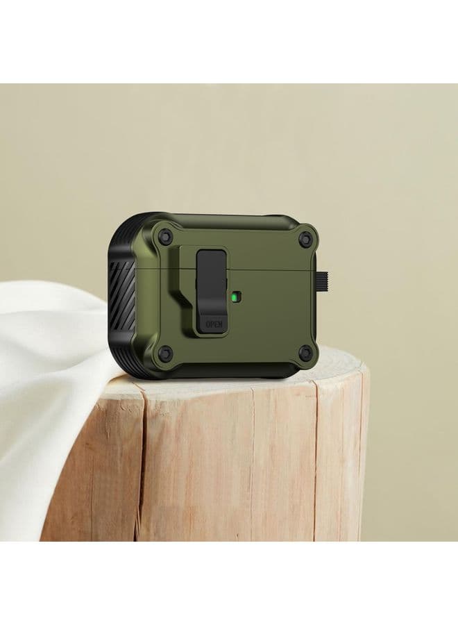 Case Cover For AirPods Pro 2 Eagle Shockproof Earphone Protective Case with Switch Army Green