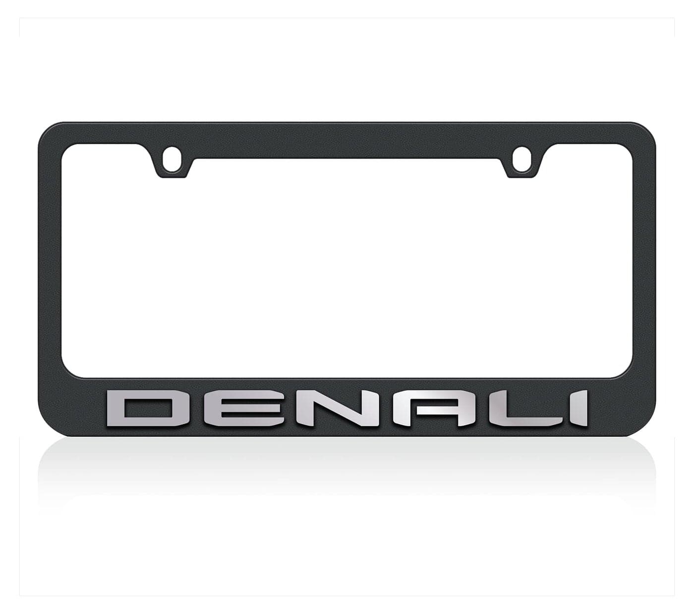 Eurosport Daytona- Compatible with -, 2019- Current GMC Denali Black License Plate Frame- Mirror Word
