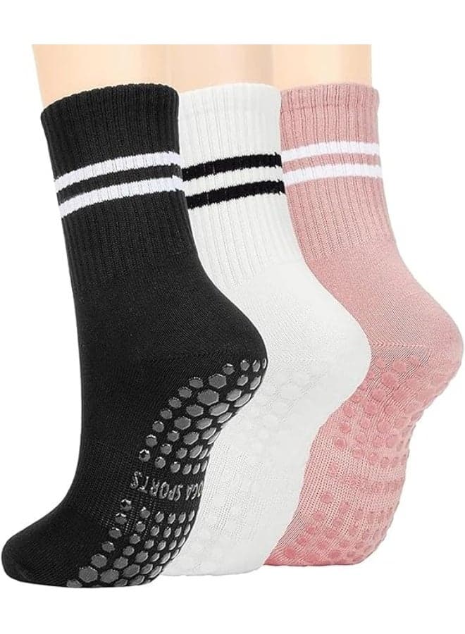 Pilates Socks with Grips Pilates Socks with Grips for Women Yoga Socks Barre Socks Non Slip Yoga Sock for Pilates, Ballet, Dance, Barre, Elastic Workout Socks
