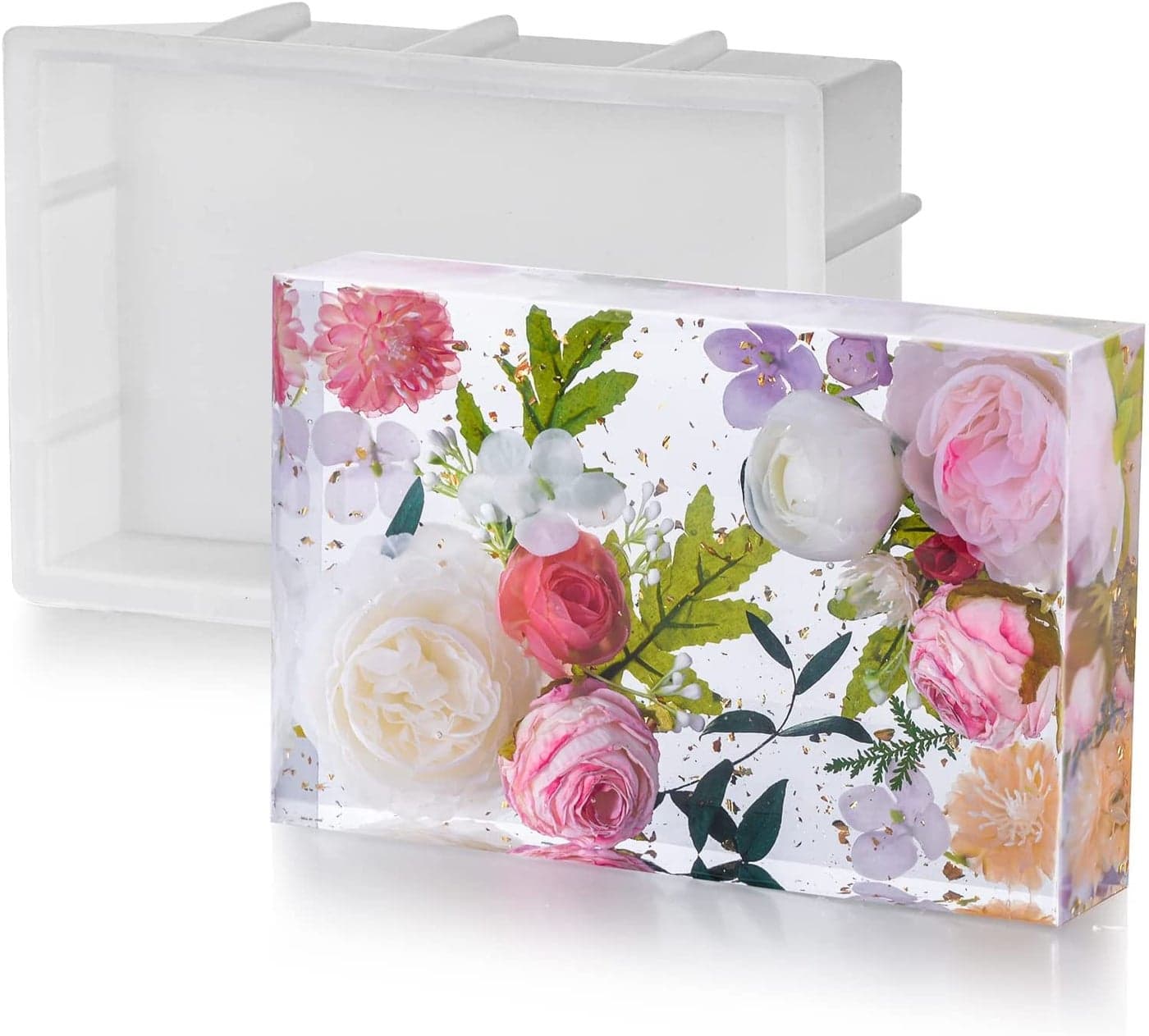 ARTOOL Rectangle Deep Casting Mould Resin Art Mold Decorative DIY Flower Preservative Silicone Mold Epoxy UVResin Art Mould 6.6x9.9 Inch 2.1 Inch Depth Set of 1