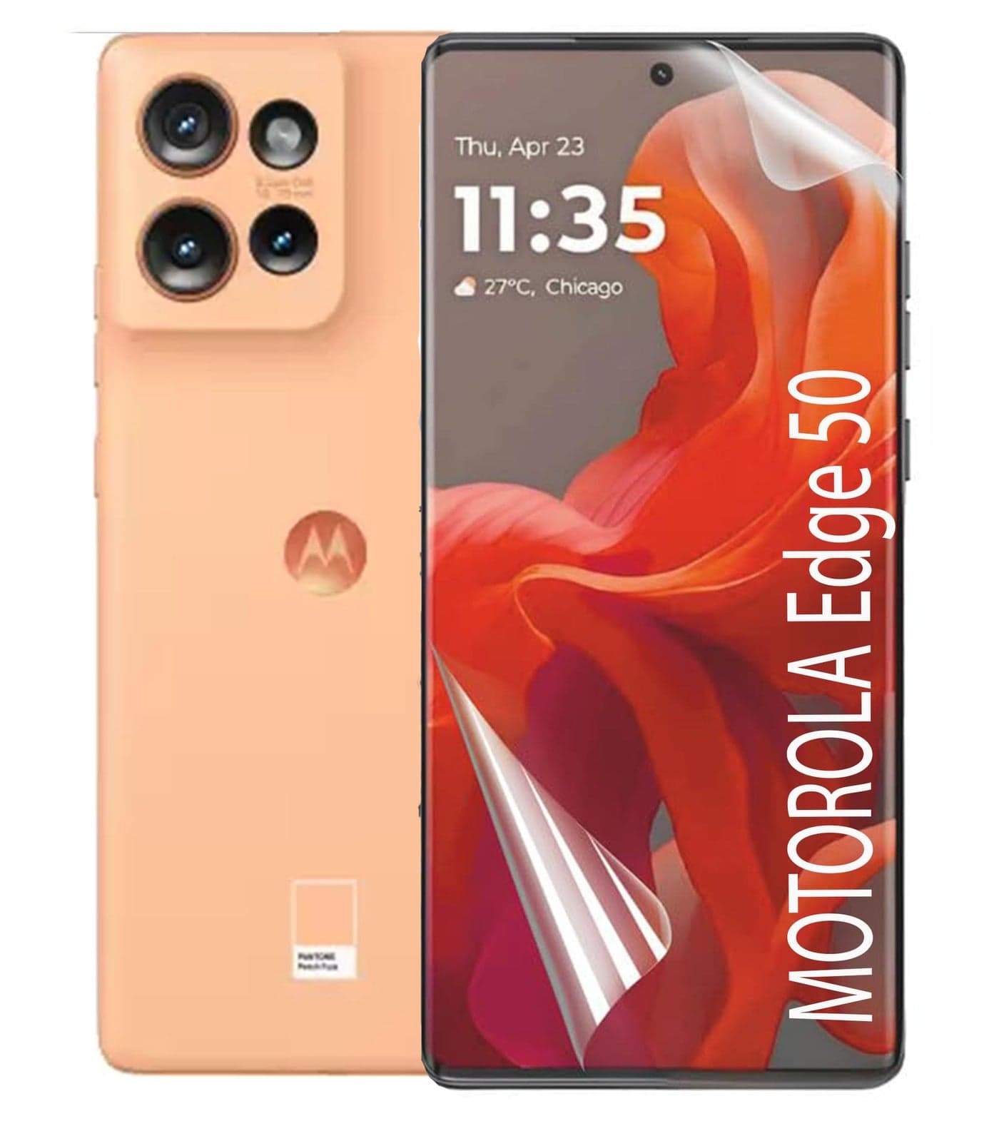 ZARALA High Sensitivity Hydrogel Screen Protector Compatible FOR MOTOROLA Edge 50 Transparent Soft TPU Protective Film [Fingerprint Unlock (Transparent)