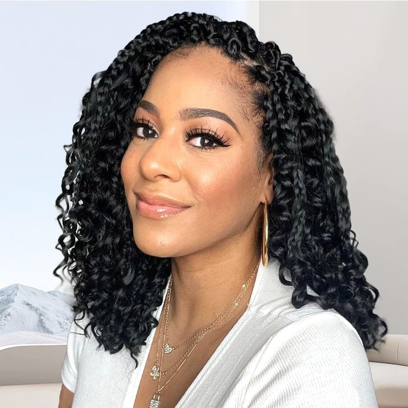 Fulcrum Goddess Box Braids Crochet Hair 12 Inch 9 Packs Boho Box Braid Crochet Hair for WomenBohemian 3X Crochet Braiding Hair with Curly Ends12Inch 1