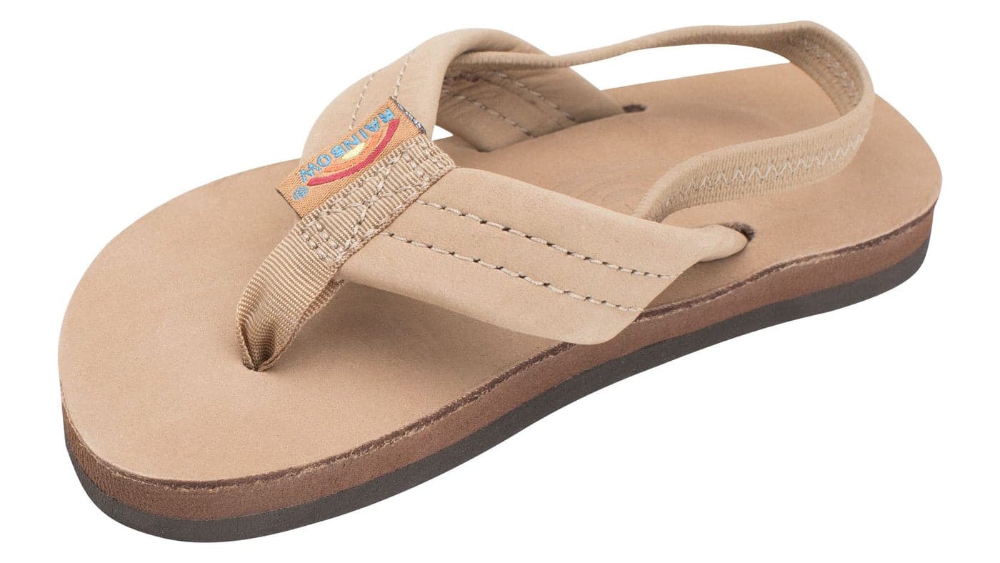 Rainbow Sandals Kid's Single Layer Premier Leather, Sierra Brown w/backstrap, 3-4 B(M) US