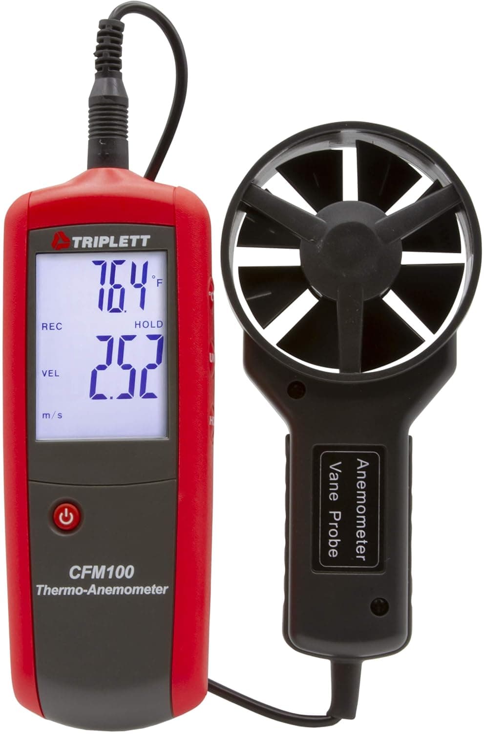 Triplett CFM100 CFMCMM Air Flow Velocity and Temperature ThermoAnemometer