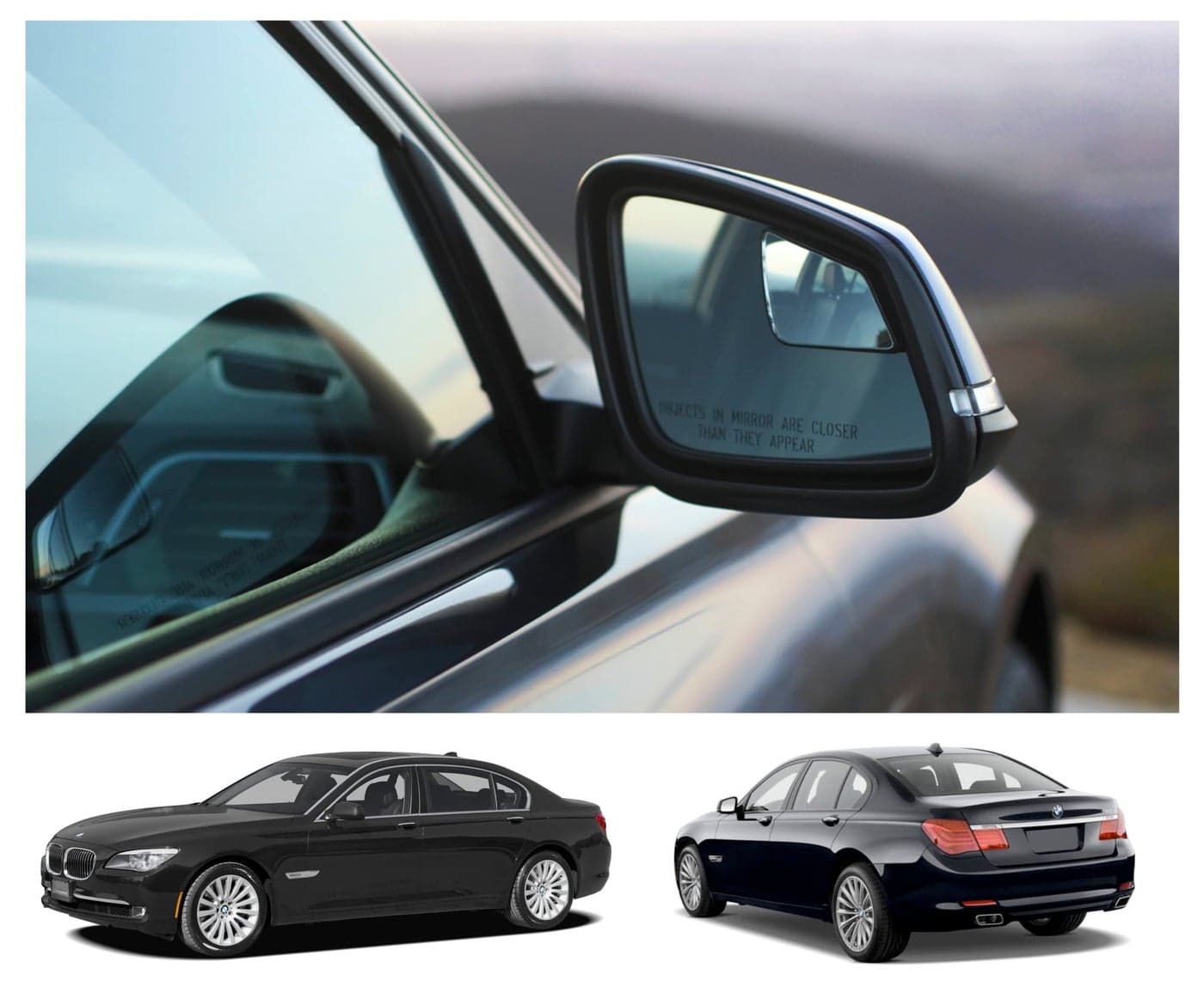 Blind Spot Mirrors Compatible with BMW 7 Series F01 Extended View