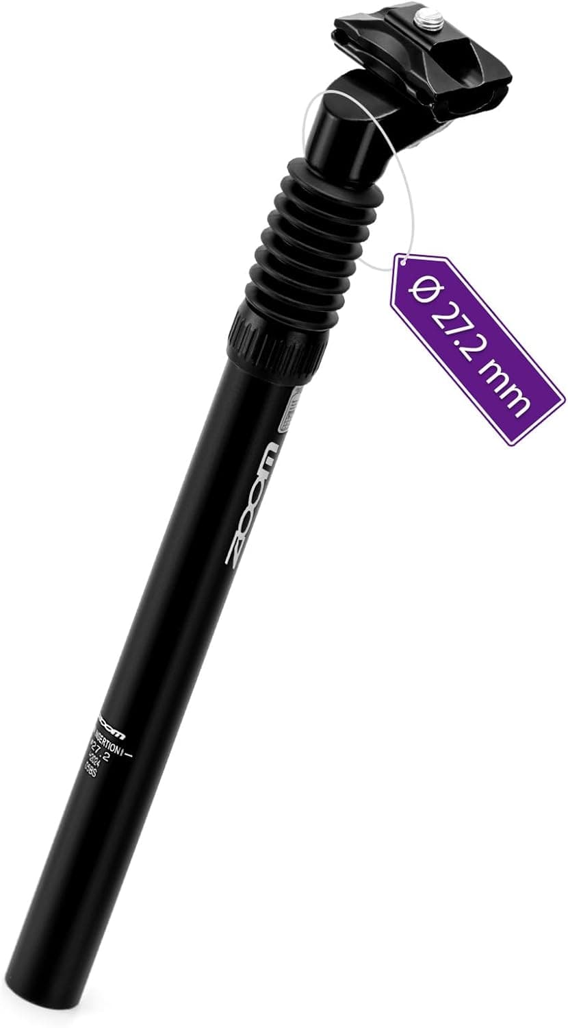 ZOOM Bike Suspension Seatpost: 27.2 / 30.9 / 31.6 x 350 mm Shock Absorber Damper Bicycle Seat Post with Adjustable Clamp for E-Bike MTB BMX