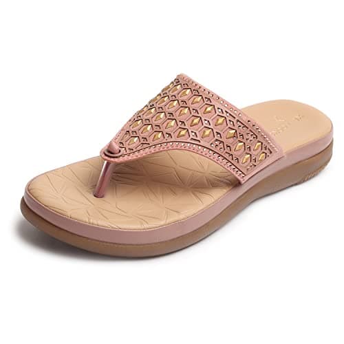 XE Looks Women's Peach Soft Doctor Slippers | Diamond-Cut Embellished Upper with Cushioned Footbed | Stylish and Comfortable Soft Sole Doctor Slippers For Girls & Women