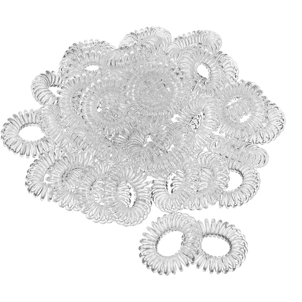 40 PCS Spiral Hair Accessories No Crease Coil Ties Phone Cord Elastics Transparent Waterproof Spirals