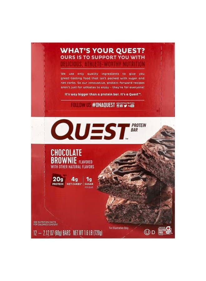 Quest Nutrition, Protein Bar, Chocolate Brownie, 12 Bars, 2.12 oz (60 g) Each