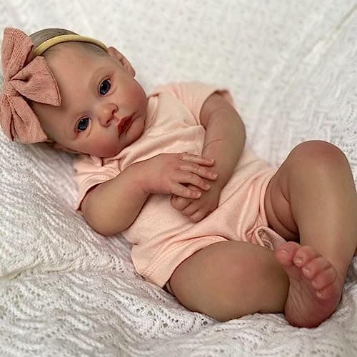 Anano Reborn Baby Dolls Silicone Full Body19 in Realistic Baby Doll Girl Full Silicone Babys Doll Newborn Girl Real Life Babys Reborn Dolls Lifelike Babies with Accessories