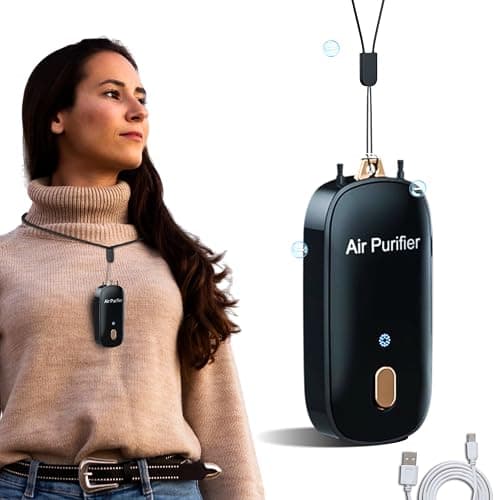 VAMASHAY 6th Gen Mini Wearable Air Purifier, Portable Purifier Hepls to Remove Smog, Odors & Bacteria, Filter Less Technology 12 Million Anion Cm³, Best for Home, Car & Office, Compact & Personal