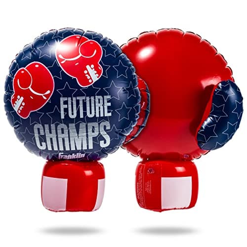 Franklin Sports Inflatable Kids Boxing Gloves - Future Champs Jumbo Toy Boxing Gloves for Kids + Toddlers - Fun Blow Up Boxing Game - 20" x 13.5", Red/White/Navy