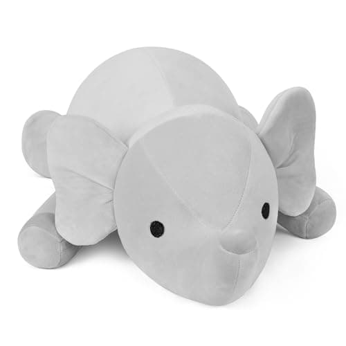 WeBingo 42 lbs Elephant Weighted Stuffed Animals 24 Weighted Elephant Plush Toy Weighted Plush Animal Throws Pillows Gifts for Kids Adults