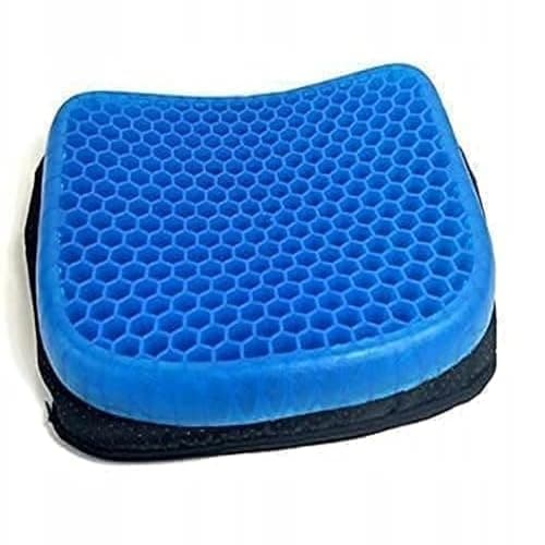 ZYNSTA Gel Seat Cushion, Double Layer Gel Cushion with Non-Slip Cover, Cool Egg Chair Sea for Pressure Relief, Breathable Honeycomb for Office Chair Wheelchair Car Seat Black