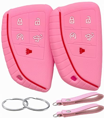 REPROTECTING Silicone Rubber Key Fob Cover Compatible with 20262022 Chevy Chevrolet Silverado 1500 GMC Sierra 1500 20262024 Silverado Sierra 2500HD 3500HD Pink Pink