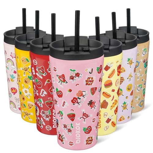 BJPKPK 18oz Stainless Steel Insulated Tumbler With lid And Straw Travel Coffee Thermal Tumblers Cup For Women And Men,Passionate Pink
