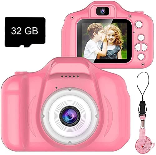 Dylanto Upgrade Kids Selfie Camera Christmas Birthday Gifts for Girls Age 39 HD Digital Video Cameras for Toddler Portable Toy for 3 4 5 6 7 8 Year Old Girl with 32GB SD Card Pink