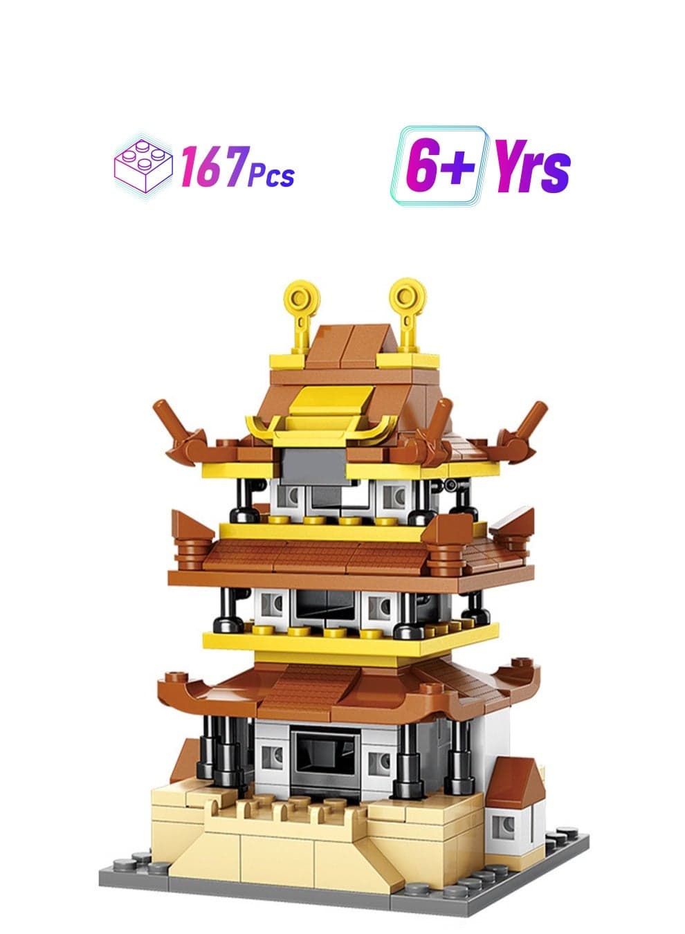 Tianxin Pavilion 167pcs Street View Series Building Blocks Assembly Kit Games And Engineering Toys, Home Decoration, Building Model Creative Gifts