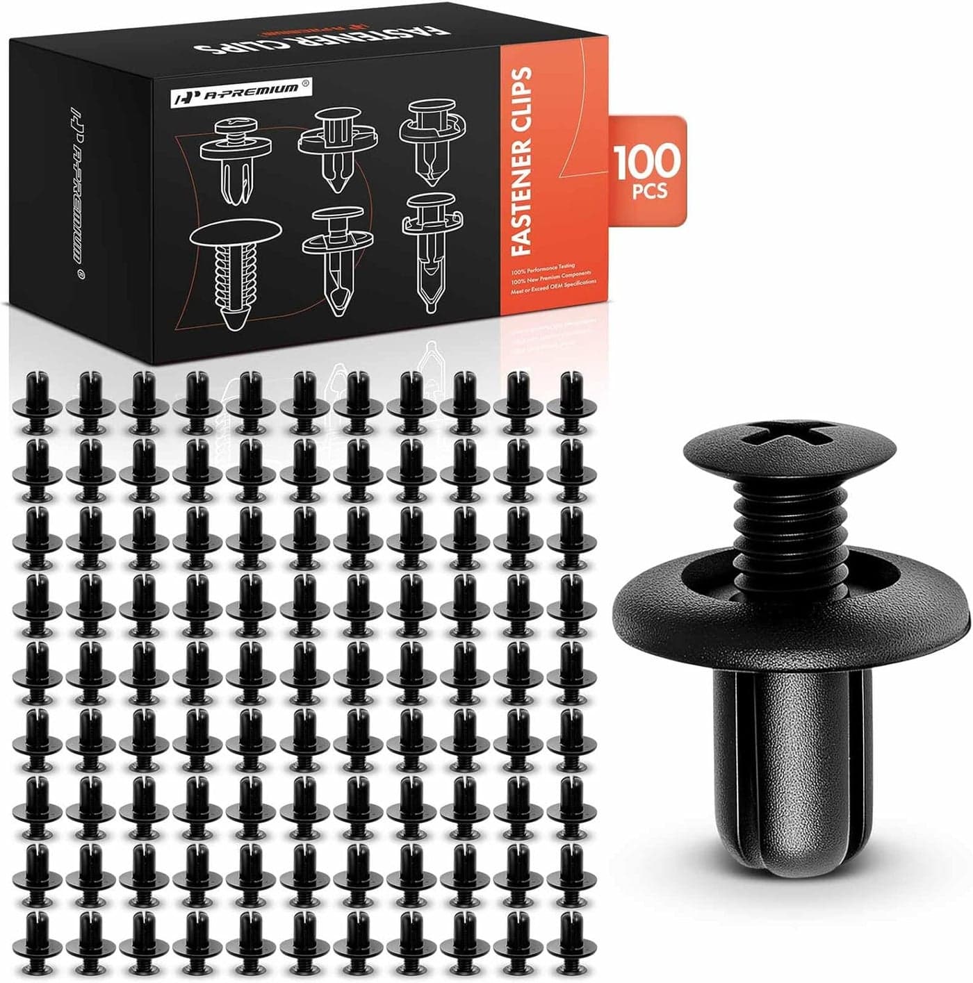 A-Premium 100PCS Nylon Bumper Fender Liner Retainer Push Clip Fasteners