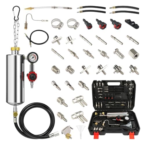 LINXINO C100 Fuel Injector Cleaner Kit,Non-dismantle Fuel Injector Cleaner Machine,1000ML 150PSI Fuel Injection Systems Cleaning Tools with Various Adapters and Packing Box for Gasoline Injectors