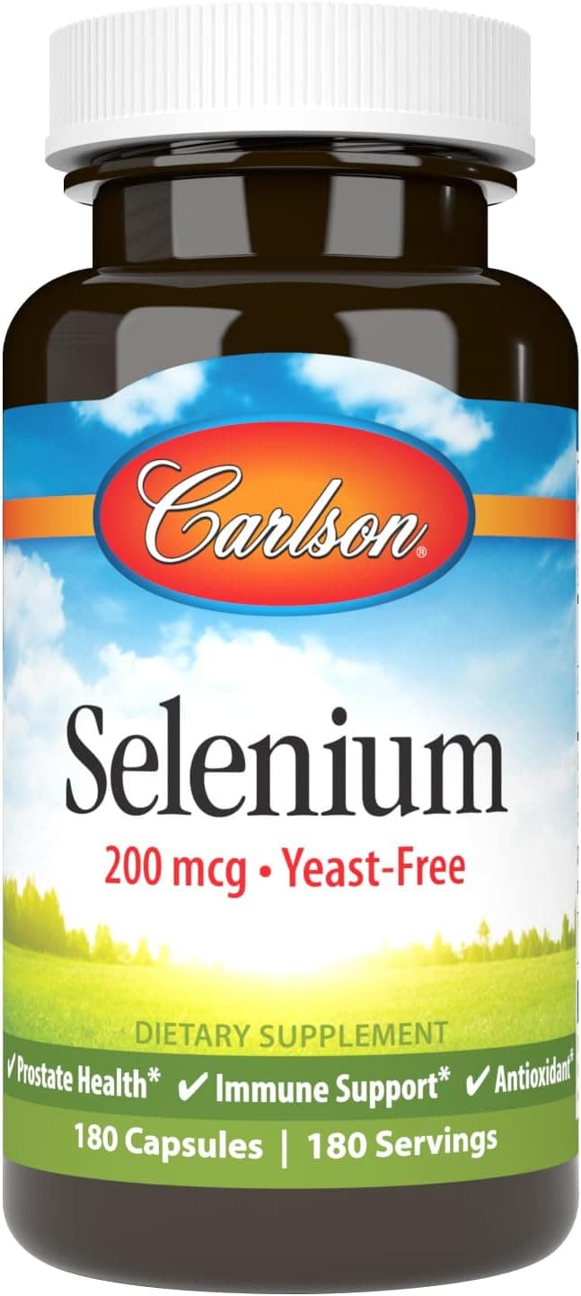 Carlson Selenium 200 mcg YeastFree Prostate Health Immune Support Antioxidant 180 capsules
