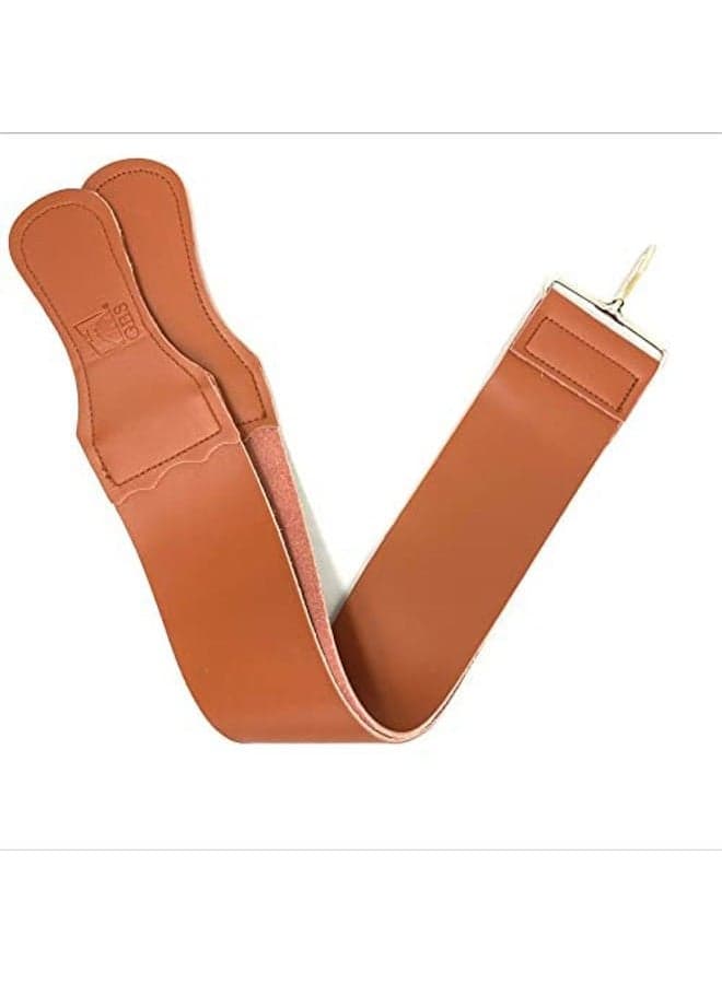 Leather Razor Strop : 6.4cm X 60cm Barber's Razor Strop Cow Hide, Dual Straps with Swivel Clip