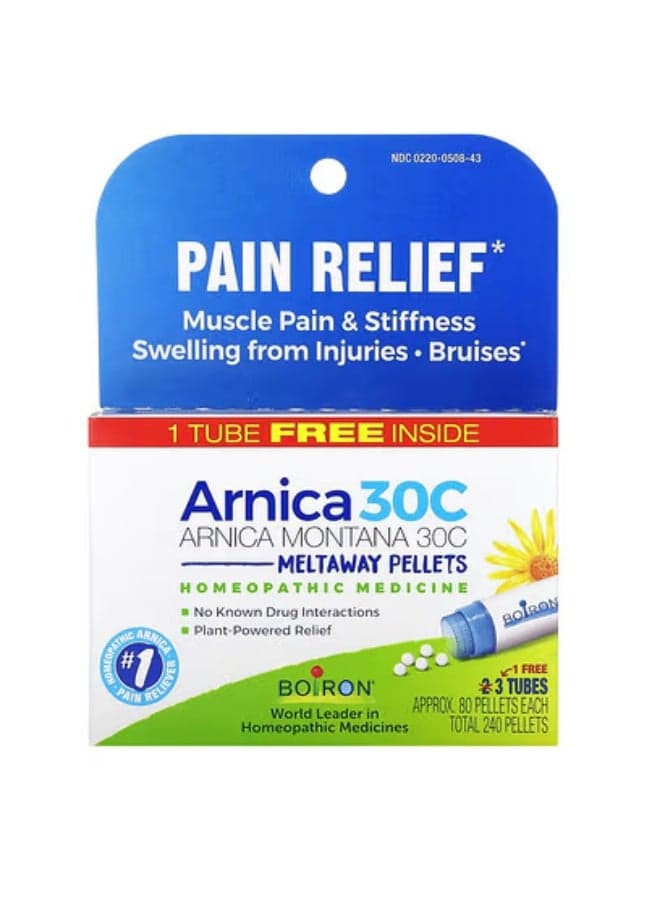 Boiron, Arnica Montana, 30C, 3 Tubes, Approx. 80 Pellets Each