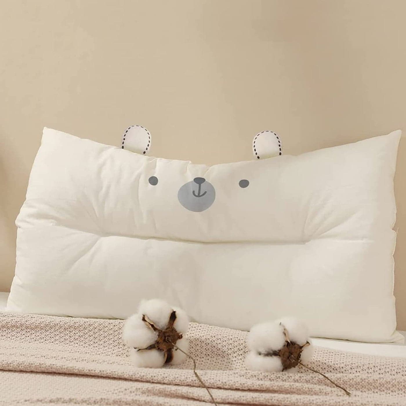 Choc chick Toddler Pillow 20X12inches Machine Washable Soft Hypoallergenic Kids Pillows100 Cotton Pillowcase Child Cute Animal Perfect Toddler Pillows for Sleeping 2 Year Old Bear