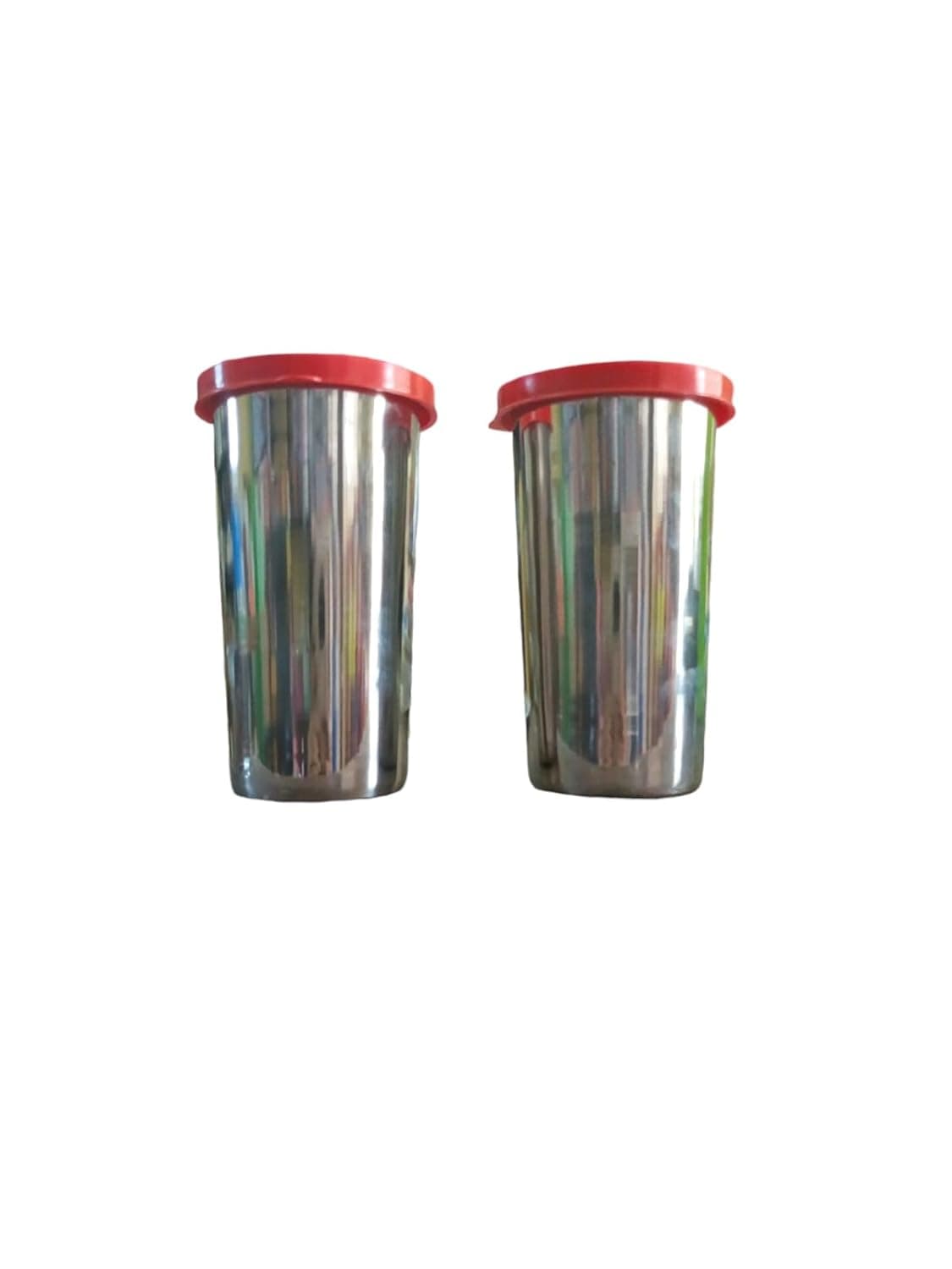 Smart Buy Stainless Steel Mini Tumbler Food Storage with Lid Easy Grip, Easy to Carry, Travel Bottle Air Tight Leak Proof Glass Tumblers for Office Gym Yoga set of 2 pis