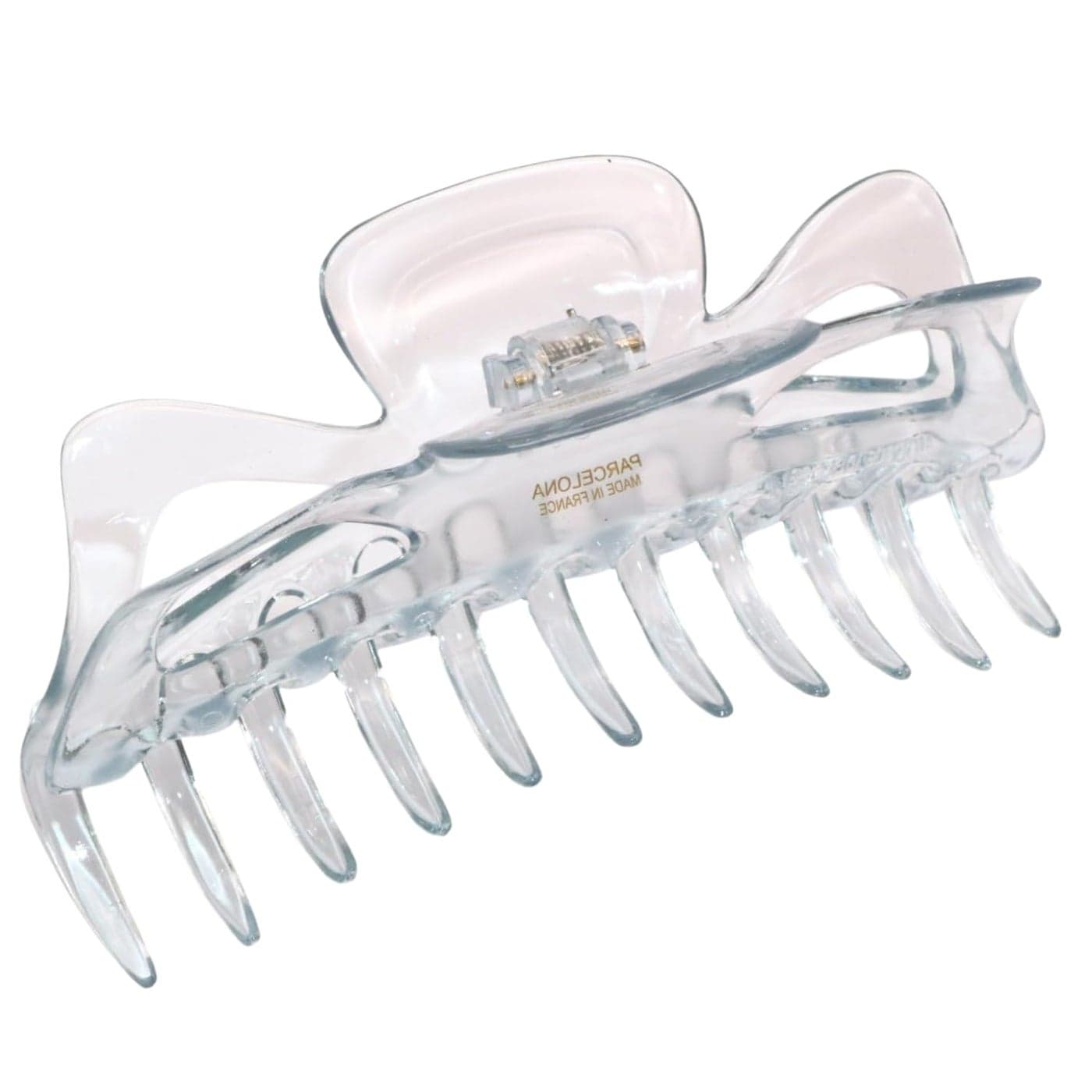 Parcelona French Classic Jumbo Large 5 12 Celluloid Acetate No Slip Grip Covered Spring Jaw Hair Claw Clip Women Hair Accessories Volume Hair Claw Clips Made in France Crystal Clear