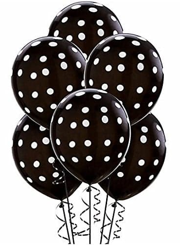 HK Balloons Polka Dot Birthday Party Balloons (Black)- Pack of 25
