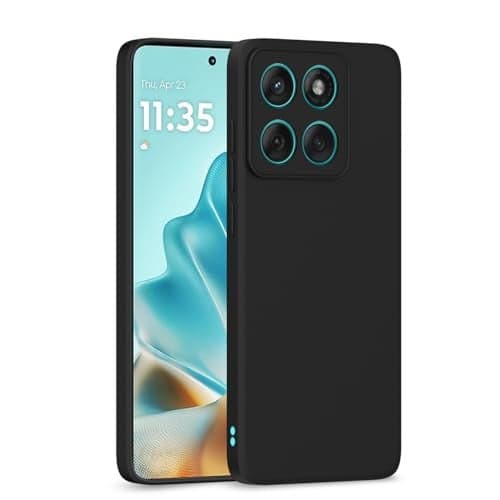 Outlouders Back Cover for Motorola Moto Edge 60 5G / Motorola Moto Edge 60 Fusion 5G Soft Matte Silicone Cover | Camera Protection Bumper Case (Black)