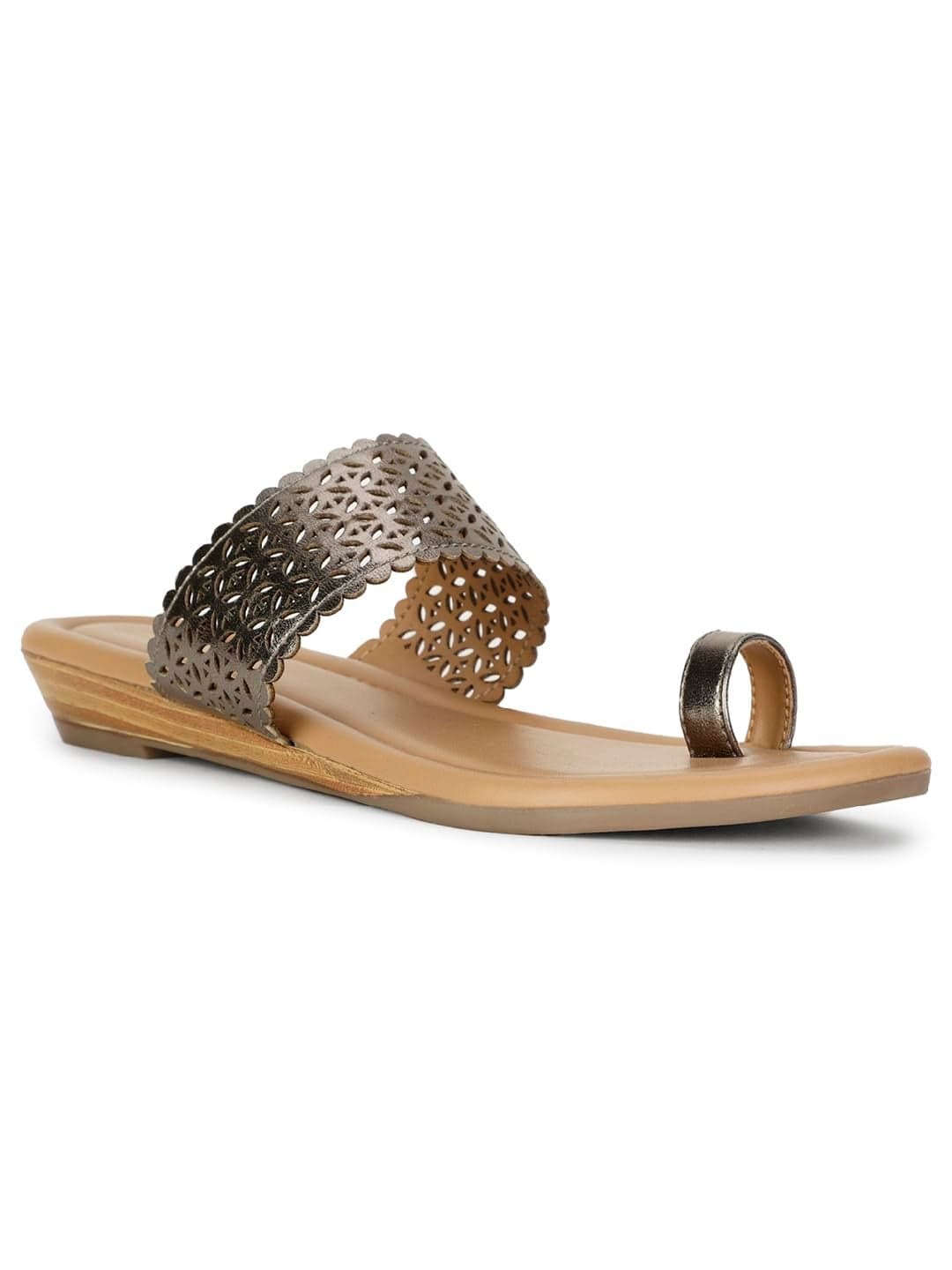 Bata Laura Wedge Toe Ring Women Slipper in Grey