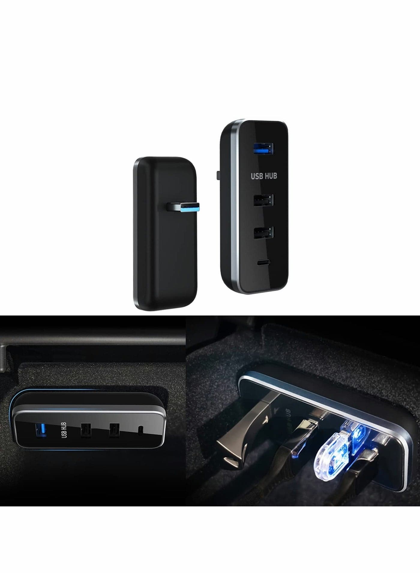 USB Hub Glovebox for Tesla Model 3 and Model Y, Charging u0026 Data Transferring, Glovebox USB Hub Docking Station