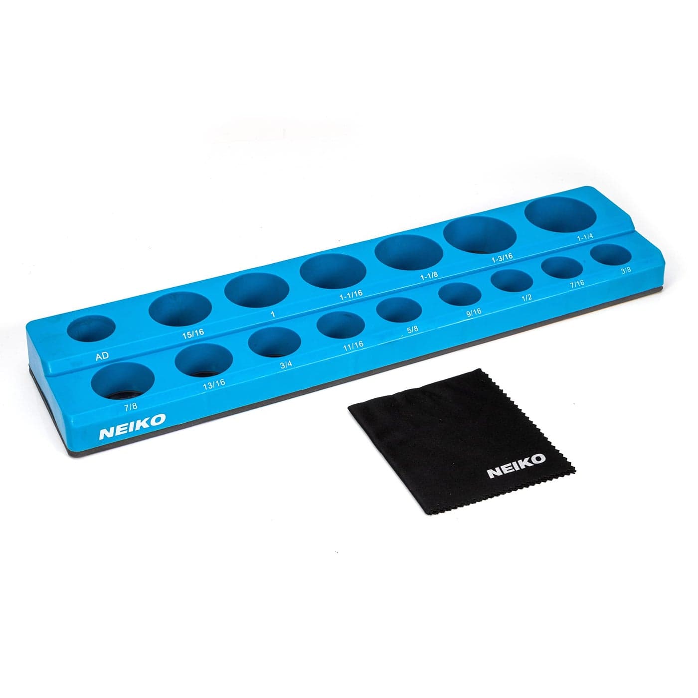 NEIKO 03975A Magnetic Socket Holder 12 Drive 10mm27mm Shallow Deep Sockets Tray Metric Socket Set Organizer Socket Organizers for Toolboxes Trays Scratch Free Mounting High Visibility