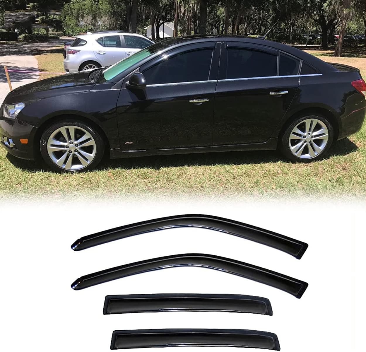 Kucaruce 94611 Original Side Window Wind Deflector Set for 2011-2015 Chevy Cruze