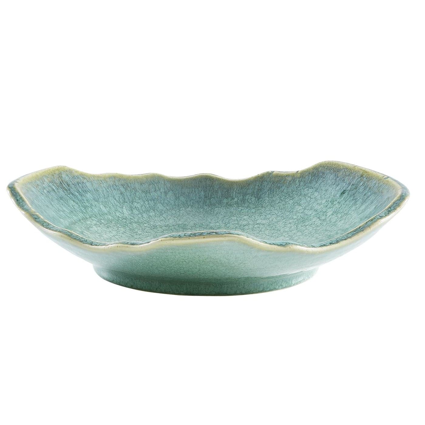 VOMANA Ceramic Decorative Dish 12 Large Green Decorative Bowl Versatile Centerpiece Decor Key Bowl Gift Decor Tray for Entryway Table Living Room Dining 12 Dish