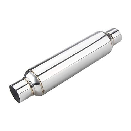 LCGP Universal Muffler 2.5" Inlet & Outlet 19'' Overall Length,Straight Through Design, Stainless Steel Resonator