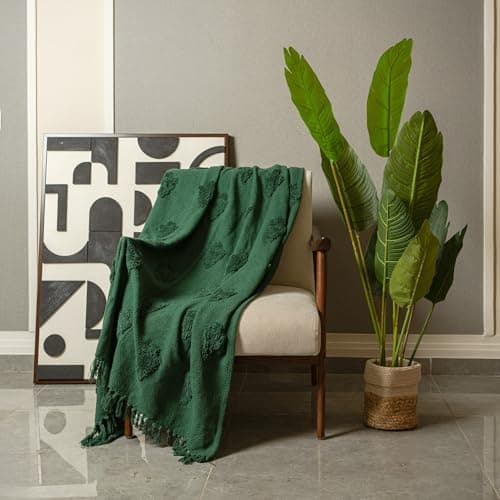SASHAA World Green Cotton Throw | Ideal for Your Home, Living Room, Sofa, Bed, Chair, Picnic & Used for Gift | 130X160 cm| TC - 125