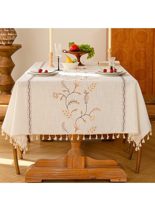 Simple Embroidered Table Cloth, Rectangular Table Cloth, Outdoor Table Cloth, Kitchen Banquet Rectangular Table Cloth