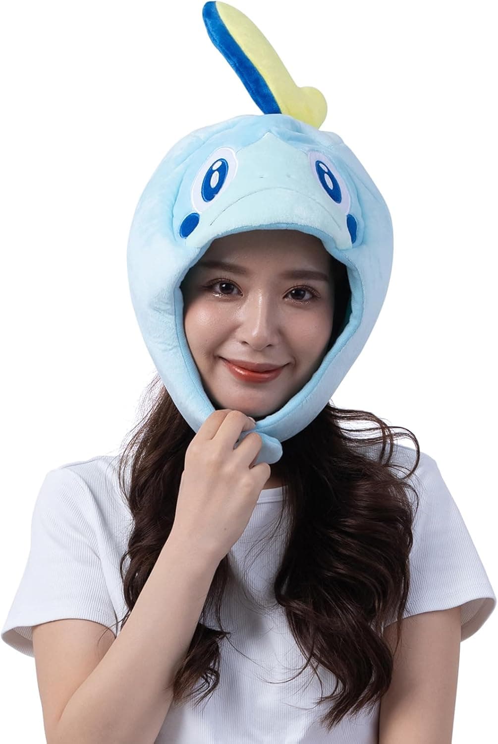 SAZAC Premium Pokemon Sobble Kigurumi Hat Beanie for Adults Perfect for Halloween Cosplay Cozy Warm with Strap Luxurious Anime Cap