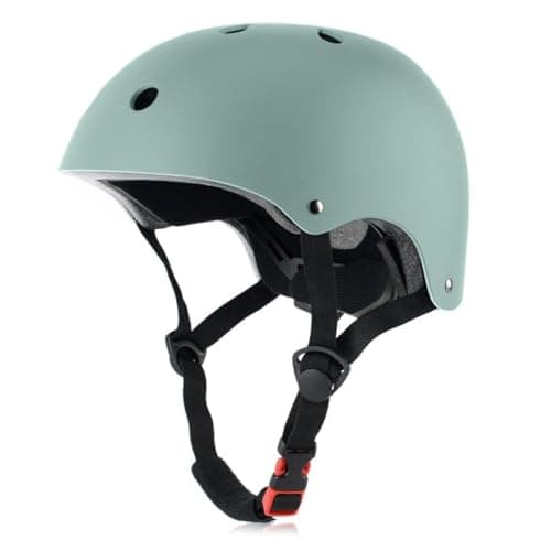 OUWOR Adult Skateboard Bike Helmet for Men and Women, Lightweight Adjustable, Multi-Sport for Bicycle Skate Scooter (Misty Blue, Large)