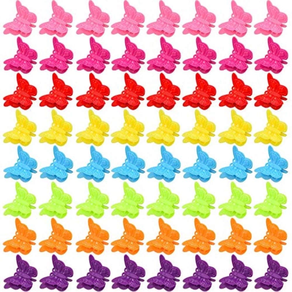 100 Packs Assorted Color Butterfly Hair Clips Beautiful Mini Clips Accessories for Women and Girls Random