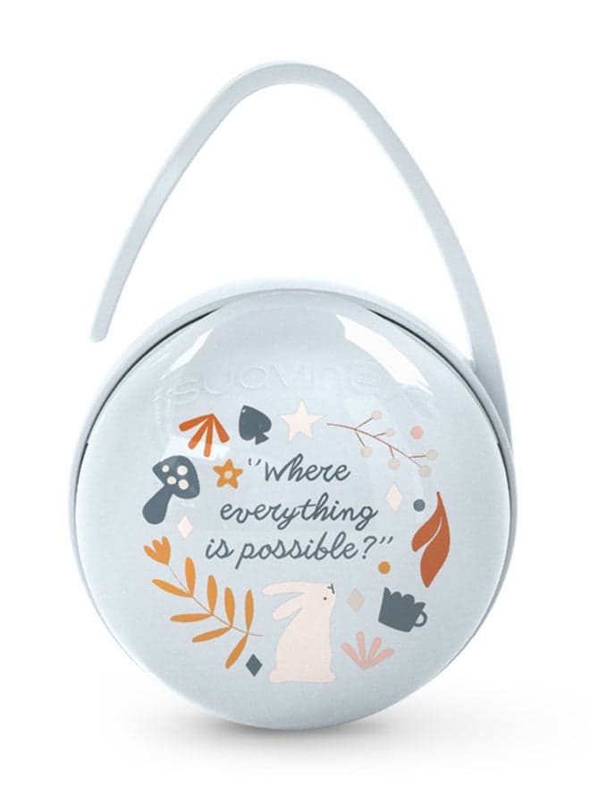 Duo Pacifier Holder For Storing Pacifiers, Teats Or Accessories With Flexible Handle Attachable To Stroller-Light Blue
